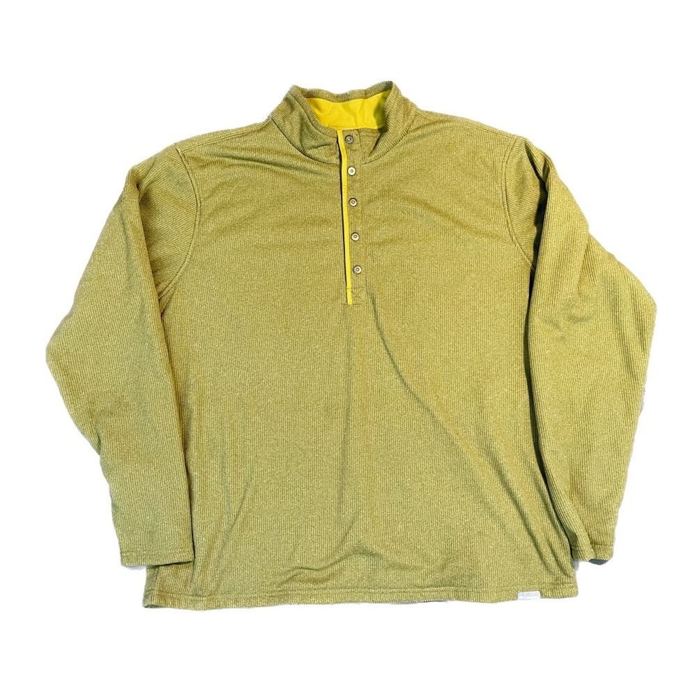 Columbia Park Range ¼ Snap Insulated Waffle Knit Green/Yellow Pullover XXL